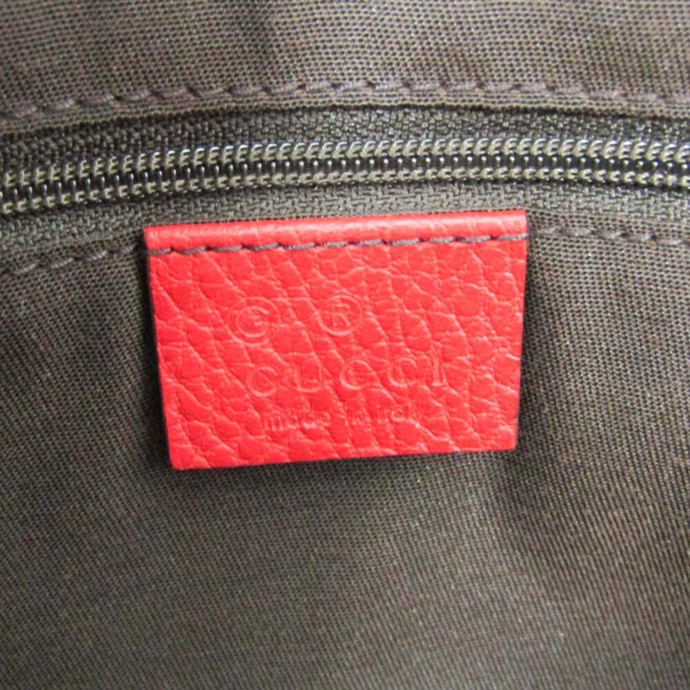 GUCCI Red Leather Bamboo Shoulder Bag - Picture 16 of 16